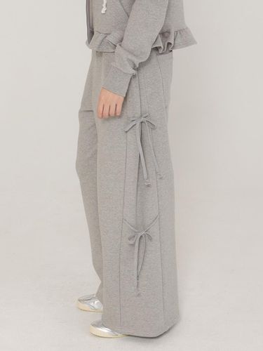 Cotton Blend Side Tie Sweatpants [Grey] - DEARSTALKER - Modalova