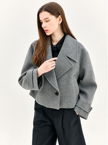 Single Button Wool Blend Oversized Short Coat (EMNBWCJ010) - E.B.M (Edition by Michaa) - Modalova