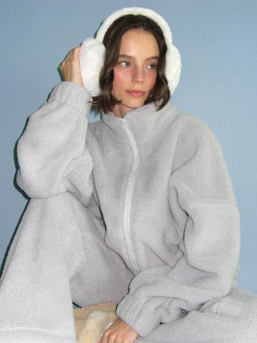 Cozy Fuzzy Oversized Fleece Jacket - lazyz - Modalova