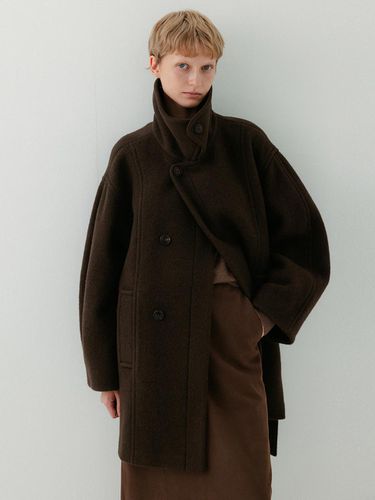 Alpaca Wool Overfit Mid-Length Coat [Brown] - RRACE - Modalova