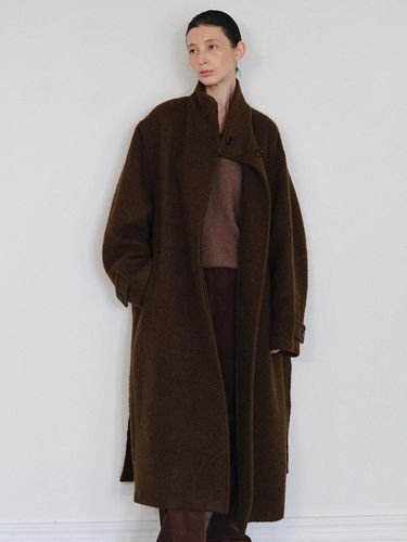 Premium Wool Relaxed Long Coat [Brown] - RRACE - Modalova