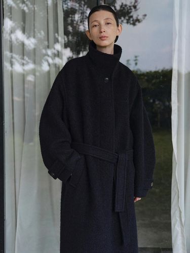 Premium Wool Maxi Long Coat [Navy] - RRACE - Modalova