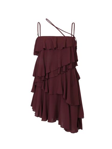 Frill Chiffon Layered Dress [Wine] - PAIN OR PLEASURE - Modalova