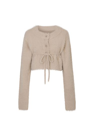 Premium Cropped Knit Cardigan [Beige] - PAIN OR PLEASURE - Modalova