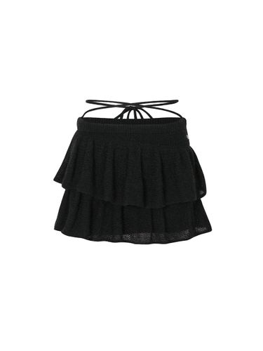 Elastic Soft-touch Mini Skirt [Black] - PAIN OR PLEASURE - Modalova