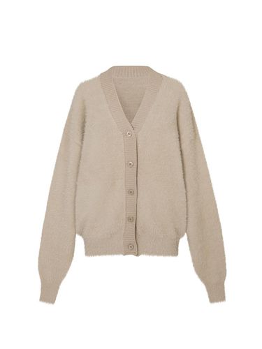 EVA Fur Adjustable Button Cardigan [Beige] - PAIN OR PLEASURE - Modalova