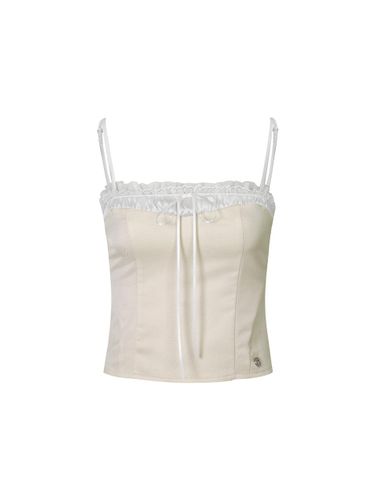 Lace Satin Shirring Top [Cream] - PAIN OR PLEASURE - Modalova