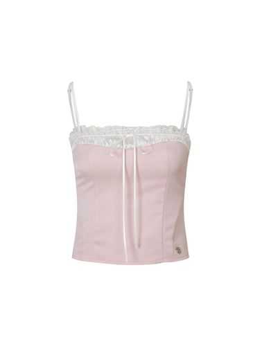 Lace Satin Shirring Top [Pink] - PAIN OR PLEASURE - Modalova