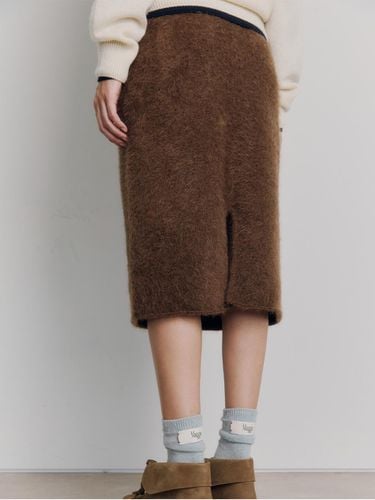 Feminine Shaggy Alpaca Midi Skirt [] - Maggie - Modalova