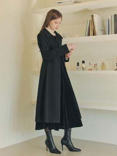 Soft Line Wool Princess Long Coat [] - ZEROSTREET - Modalova