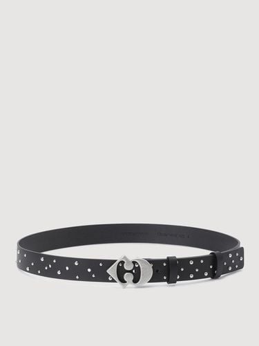 Stud Decorated Leather Metal Buckle Belt [] (LXAAM25010BKX) - LUCKY CHOUETTE - Modalova