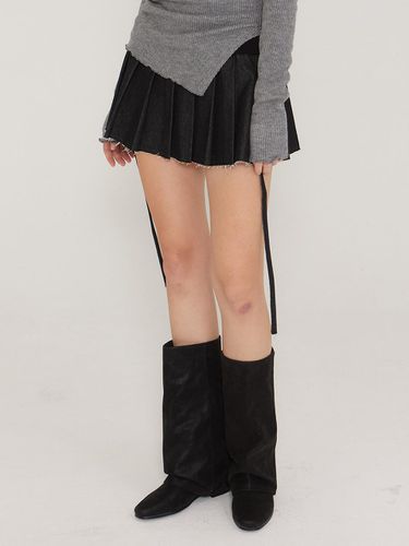 Waist Tie Pleated Mini Skirt [Black] - DEARSTALKER - Modalova