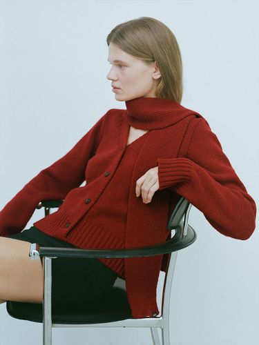 Wool Semi-Overfit Set Cardigan [Red] - YUSE - Modalova