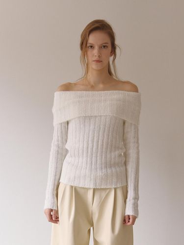 Open Knit Relaxed Fit Sweater [IVORY] - PROJECT WAVE - Modalova