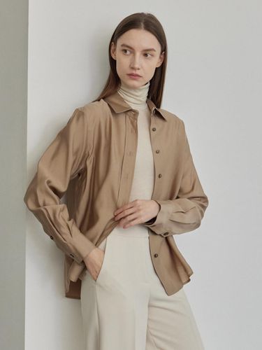 Modal Blend Classic Silhouette Blouse [Light Camel] - hyyk - Modalova