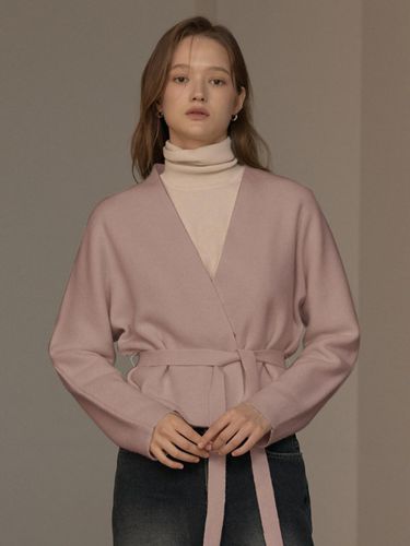 Cashmere Belted Dolman Cardigan [Pink] - hyyk - Modalova