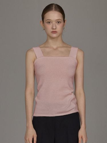 Cashmere Sleeveless Square Neckline Knit Top [Pink] - hyyk - Modalova