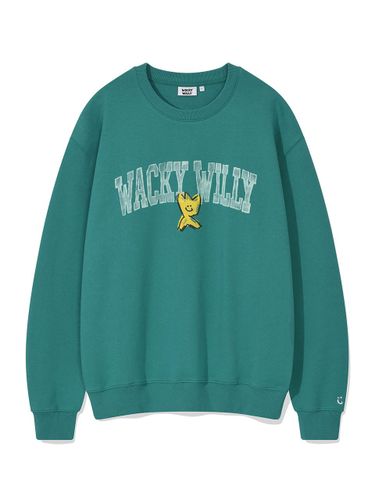 Logo Typography Semi-Overfit Sweatshirt [Green] - Wacky Willy - Modalova