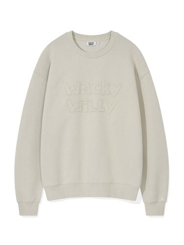 Lettering Point Semi-Overfit Sweatshirt [Grey] - Wacky Willy - Modalova