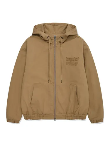 Hooded Padded Semi-Overfit Jacket [Beige] - Wacky Willy - Modalova