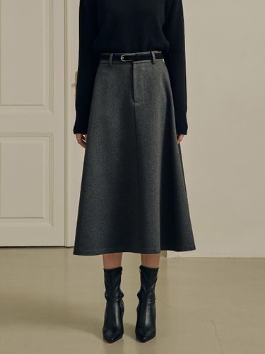 Herringbone A-Line Flare Skirt [] - ZEROSTREET - Modalova