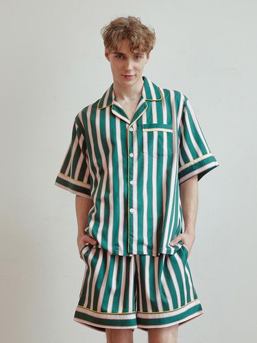 Cotton Modal Stripe Short Sleeve Set - FOVERE - Modalova