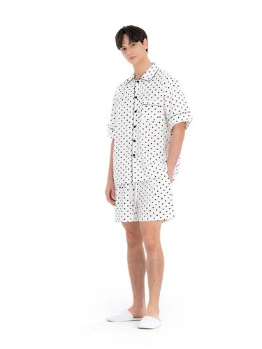 Dot Pattern Cotton Short-Sleeve Set - FOVERE - Modalova