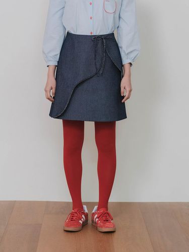 Wrap Mini A-line Skirt [Denim Blue] - GAYEON LEE - Modalova