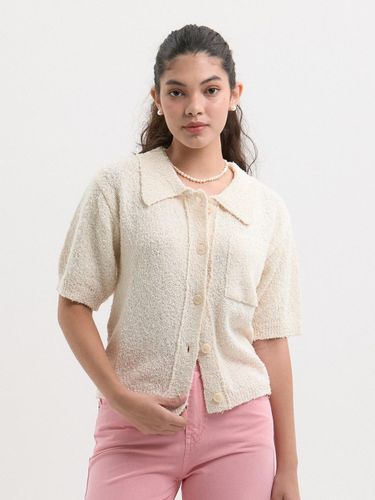 Cotton Loose-Knit Collar Cardigan [Ivory] - OUTSHELL - Modalova