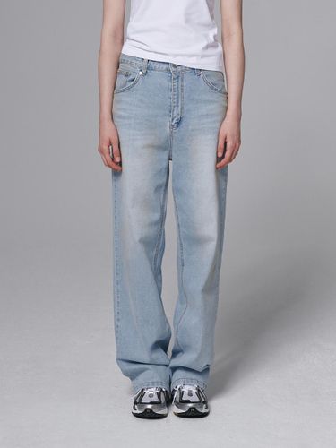 Stain Washed Semi-Wide Vintage Cotton Jeans - OUTSHELL - Modalova