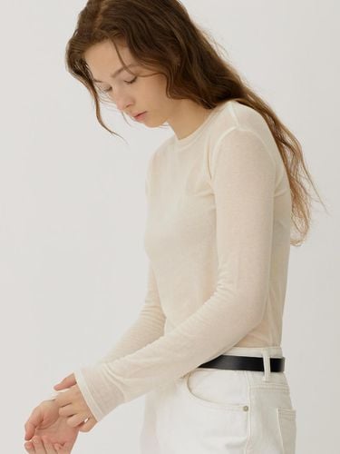 Slim Loose Fit Tencel-Wool T-shirt [Ivory] - MANNON - Modalova