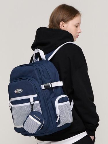 Dual-Compartment Water-Resistant Circle Backpack [Navy] - ROIDESROIS - Modalova