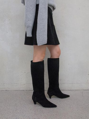 Suede Premium Leather 5cm Heel Long Boots [] - karen white - Modalova