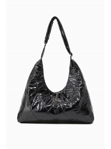 Diamond Quilted Nylon Chain Shoulder Bag [Black] () - rouge & lounge - Modalova