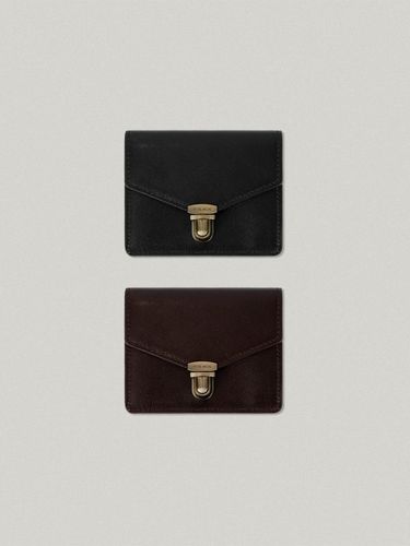 Leather Two-tone Card Holder - FOLNUA - Modalova