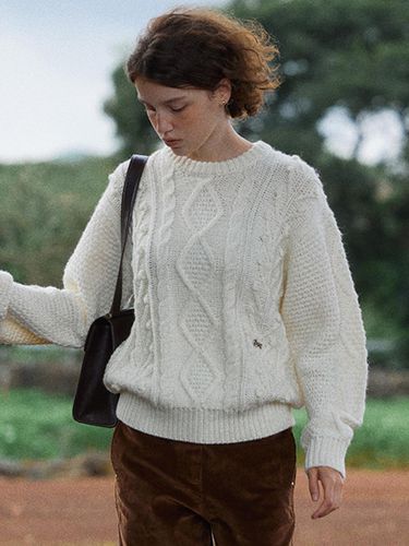 Wool Acrylic Bulky Knit Sweater [beige] - FOLNUA - Modalova