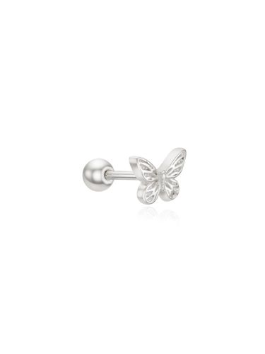 Silver Delicate Butterfly Earring - ENGBROX - Modalova