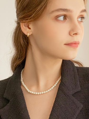 Delicate 6mm Artificial Pearl Necklace [Blanc] - ENGBROX - Modalova