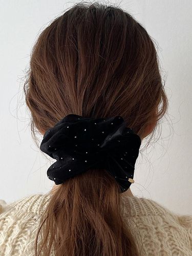 Cameo Gold Dot Velvet Volume Scrunchie [] - oar - Modalova