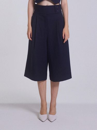 Wide Fit Cotton Bermuda Pants [Navy] - emilee F - Modalova