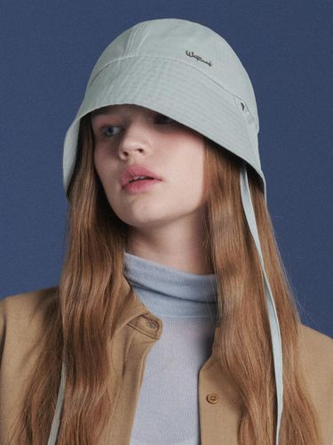 String Short Wool Cotton-Blend Bucket Hat - WHITE SANDS - Modalova