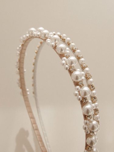 Pearl Highlighted Dual-Width Hairband (H01306) - J.Lauren - Modalova