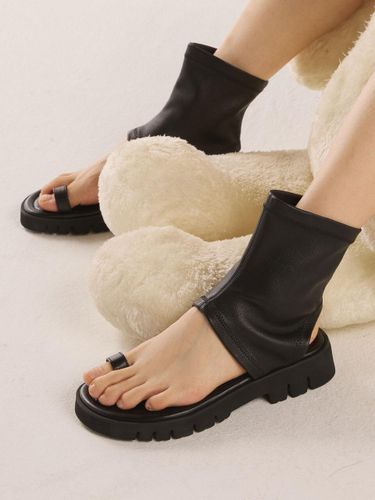 Premium Leather Flip-Flop Boots [] - REAH - Modalova