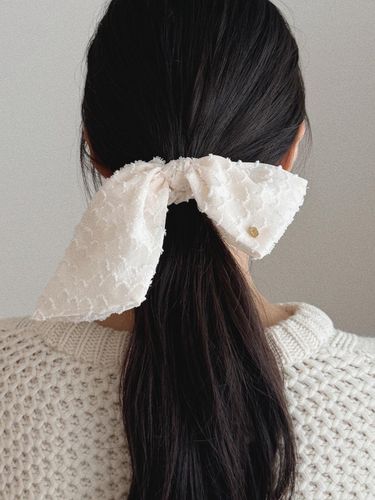 Lace Ribbon Chiffon Scrunchie [] - oar - Modalova