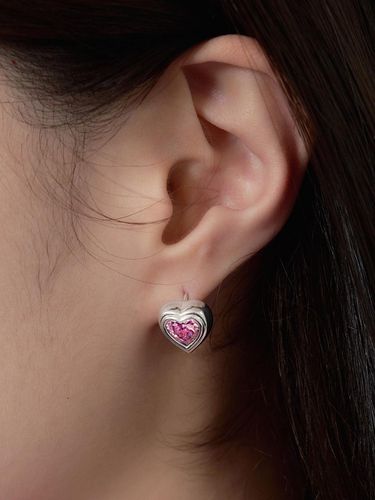 Silver 925 Heart Cubic Earring [] - geegee - Modalova