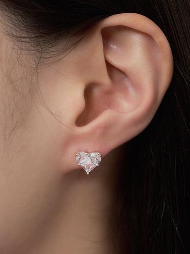 Silver925 Heart Cubic Crystal Earring [] - geegee - Modalova