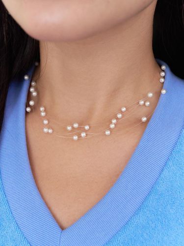 Handcrafted Layered Pearl Necklace [Beige] - geegee - Modalova