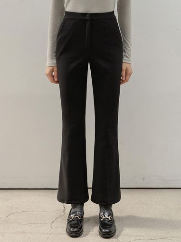 Bootcut Elastic High Waist Slacks [Black] - NONANDNON - Modalova