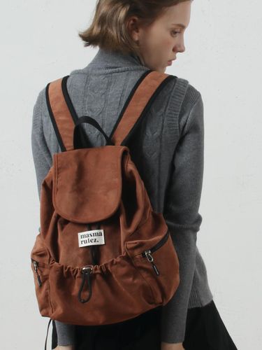 Mini Suede Flap Backpack [Brown] - Masmarulez - Modalova