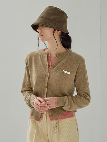 Silver Logo Standard Cashmere Cardigan [Beige] - NONANDNON - Modalova